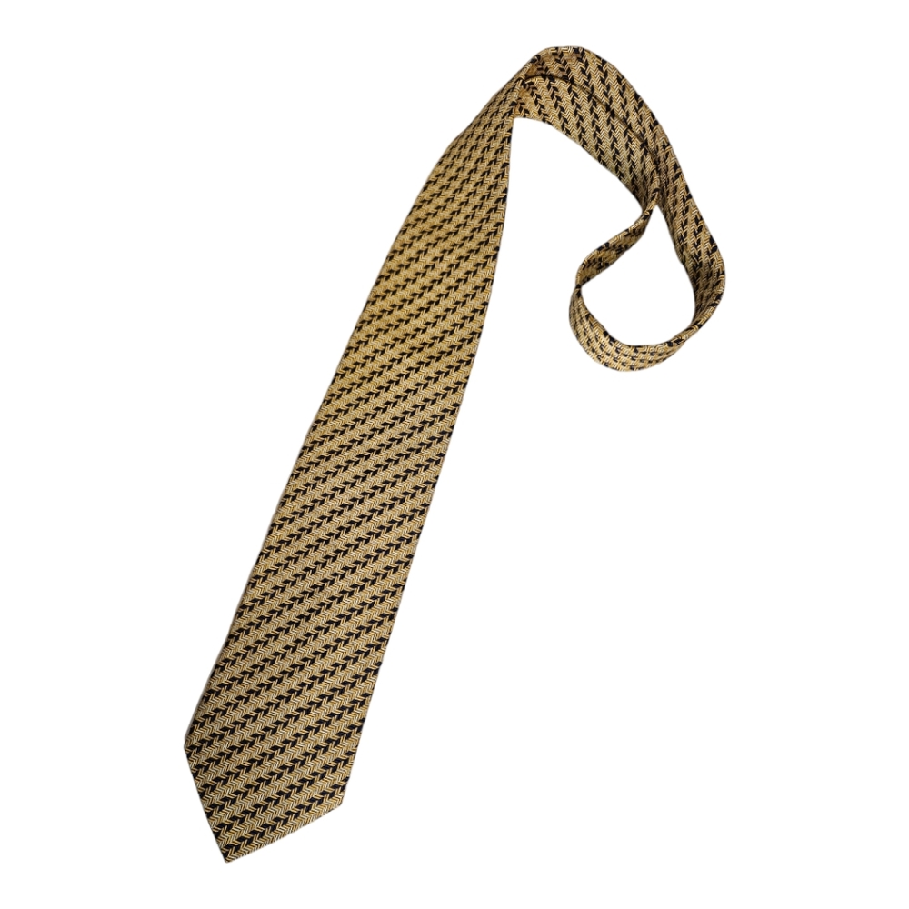 DRAKE'S Blue/Gold Geometric Silk LUXURY Tie HANDMADE ENGLAND